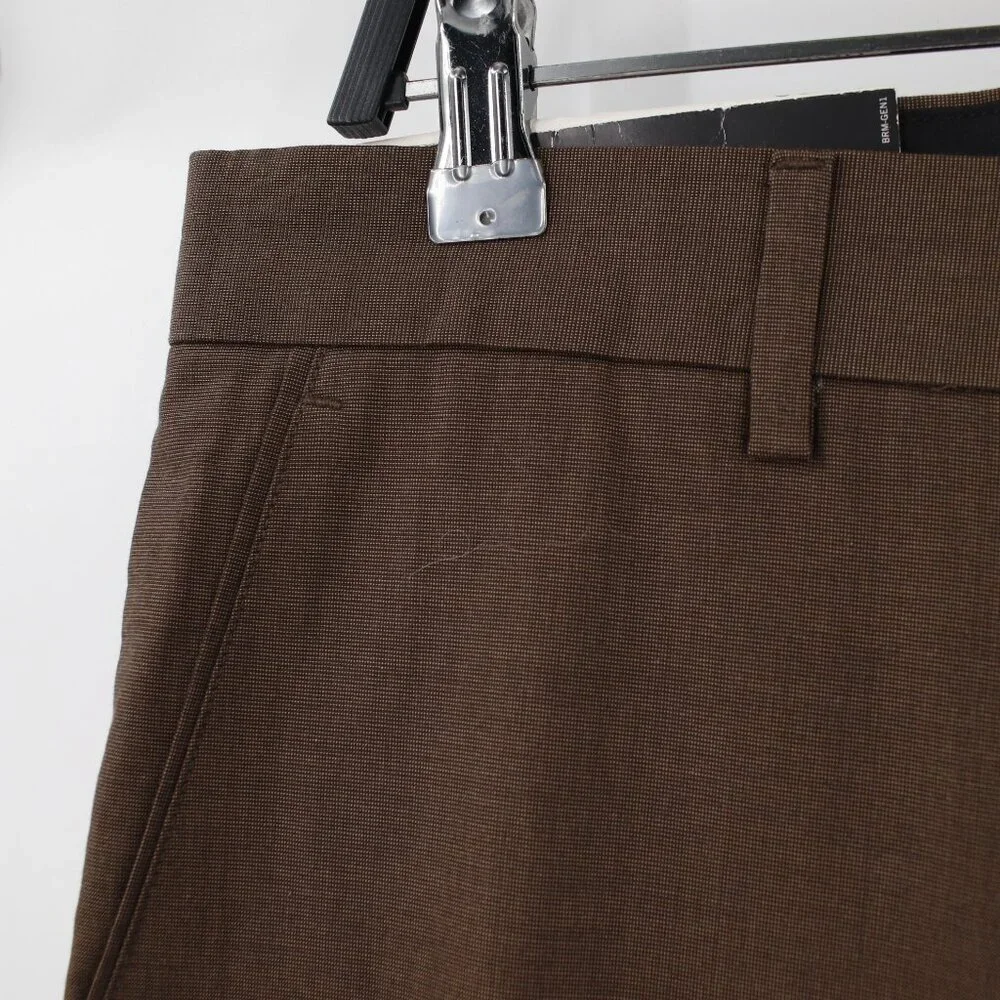 NWT Banana Republic Dress Pants Mens 35 L30 Straight Leg Flat Front Cotton Brown